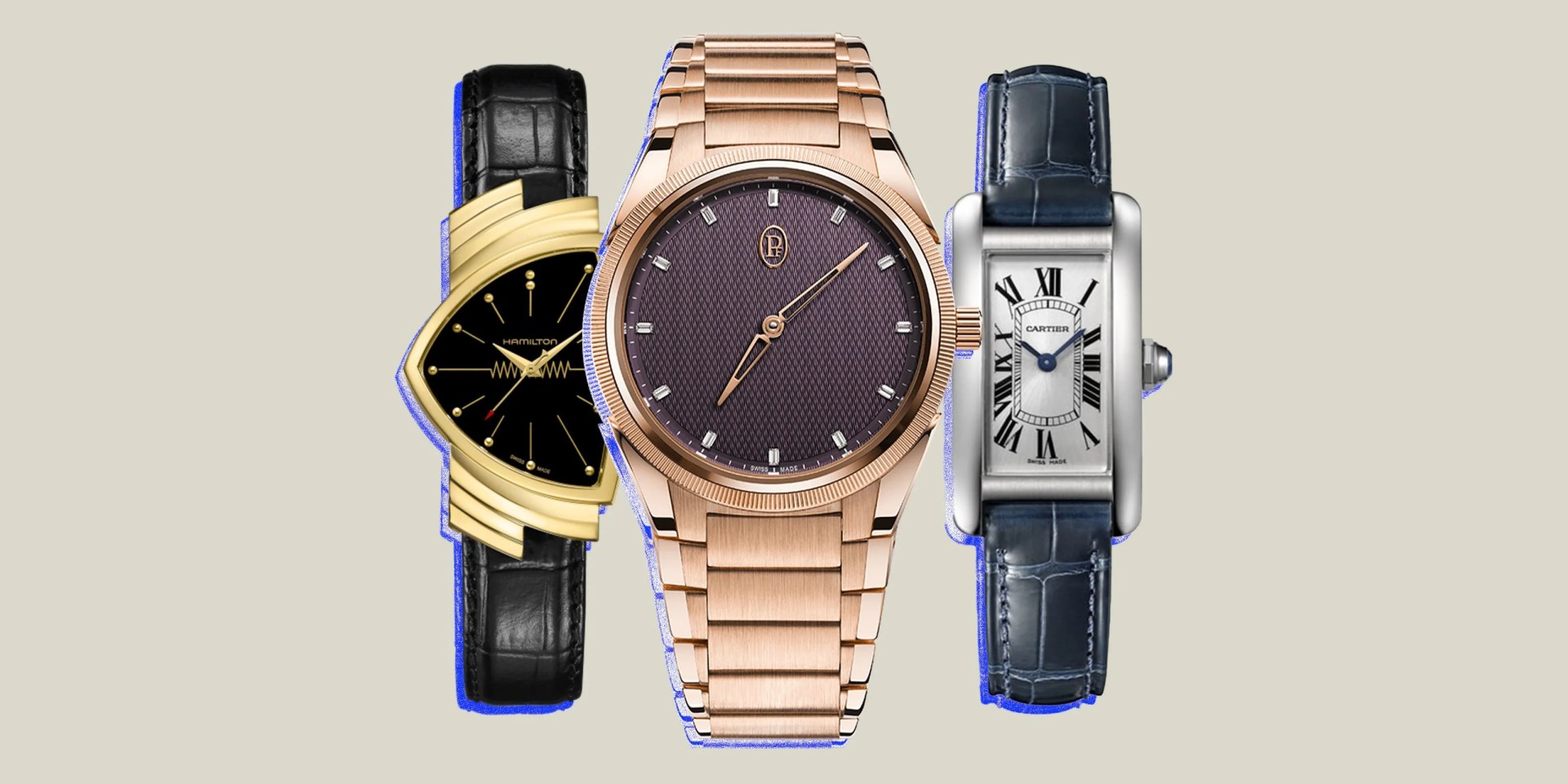 collage of three womens watches