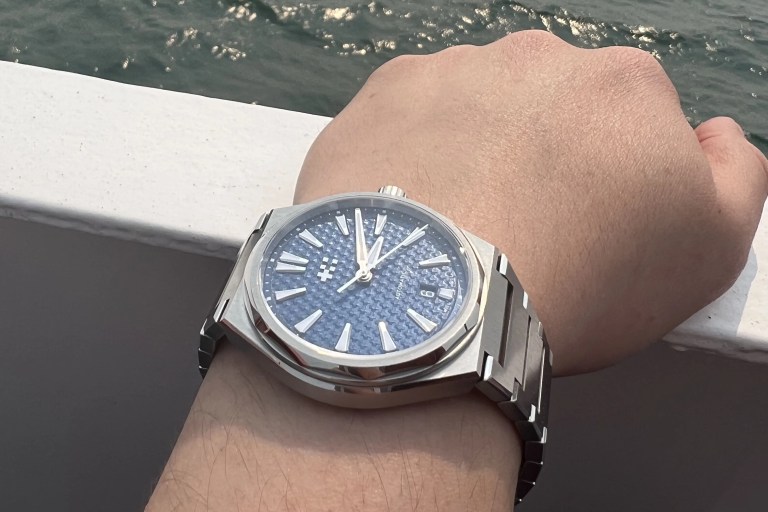 christopher ward the twelve on wrist by water