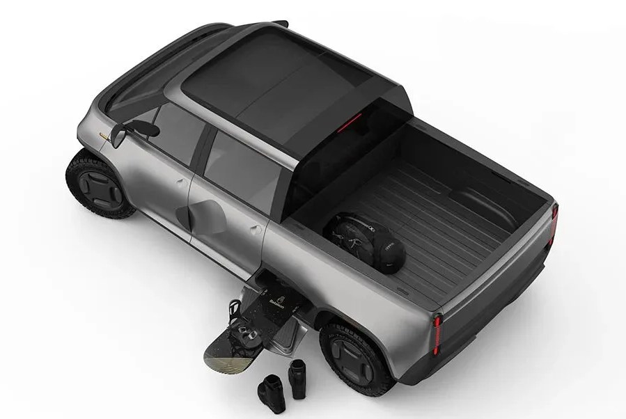 telo electric pickup truck with gear tunnel