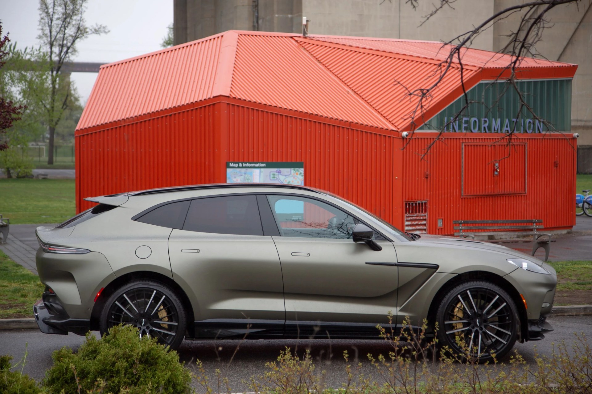 aston martin dbx 707 in satin green paint
