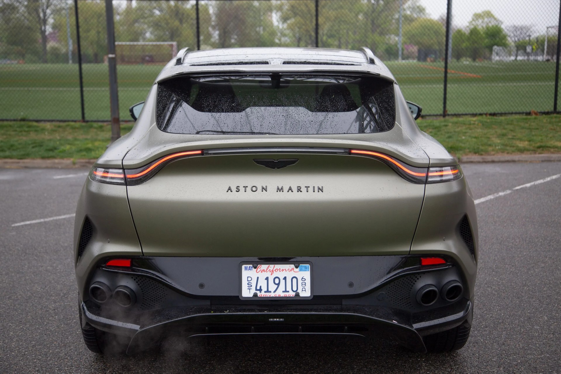 aston martin dbx 707 in satin green paint