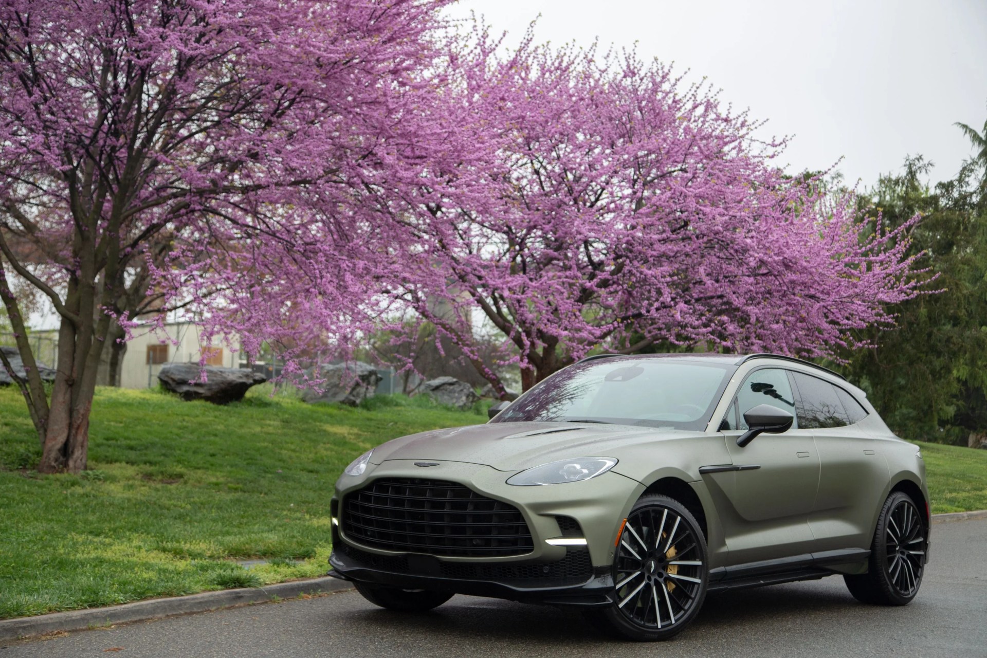 aston martin dbx 707 in satin green paint