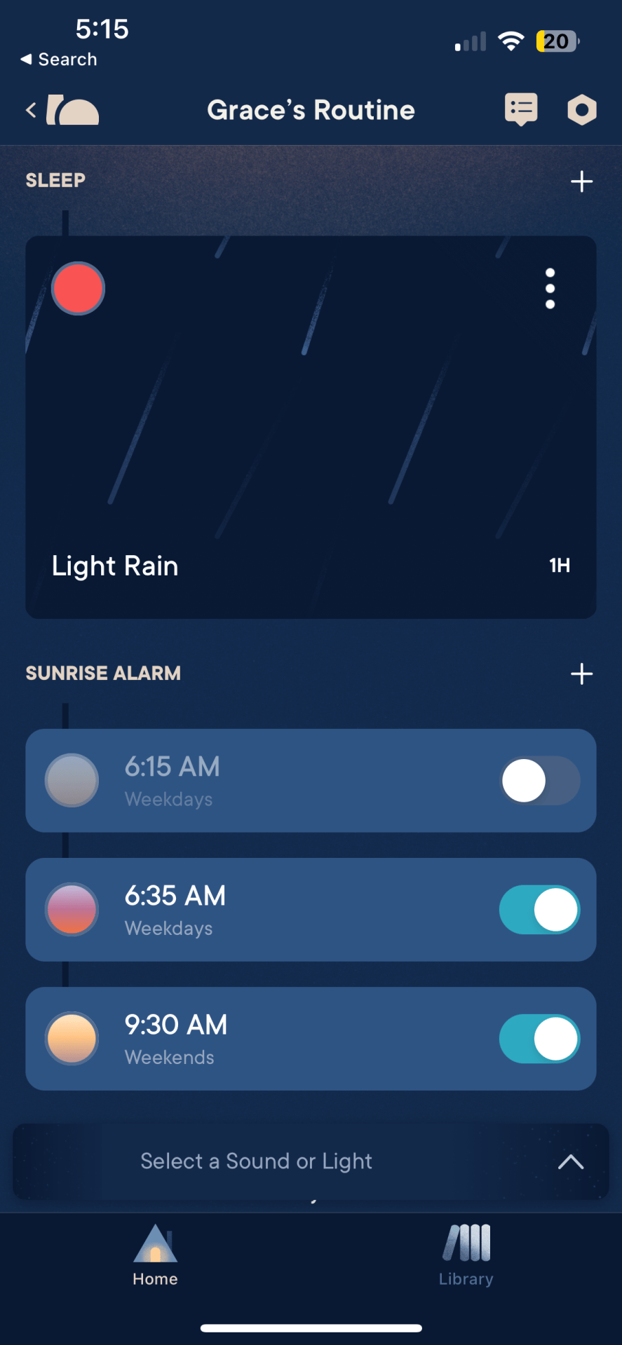 screenshot of hatch app