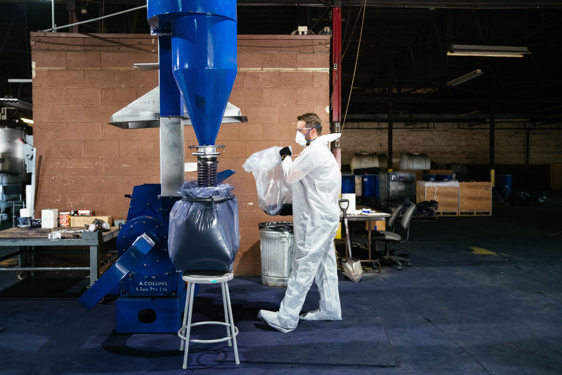 a man in an indigo factory
