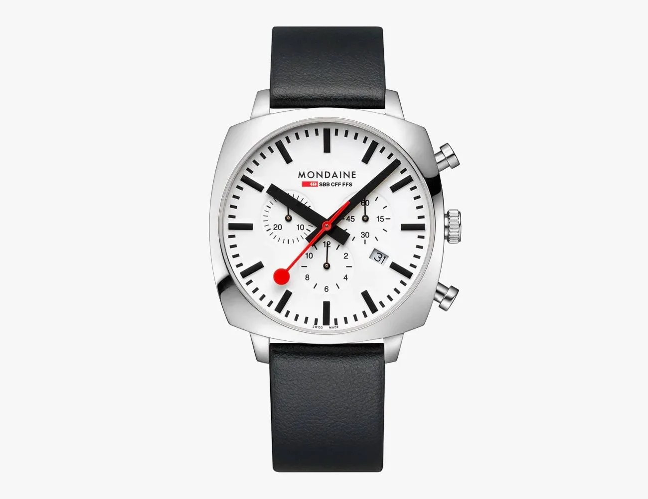 mondainecushion black vegan grape leather 41 mm watch