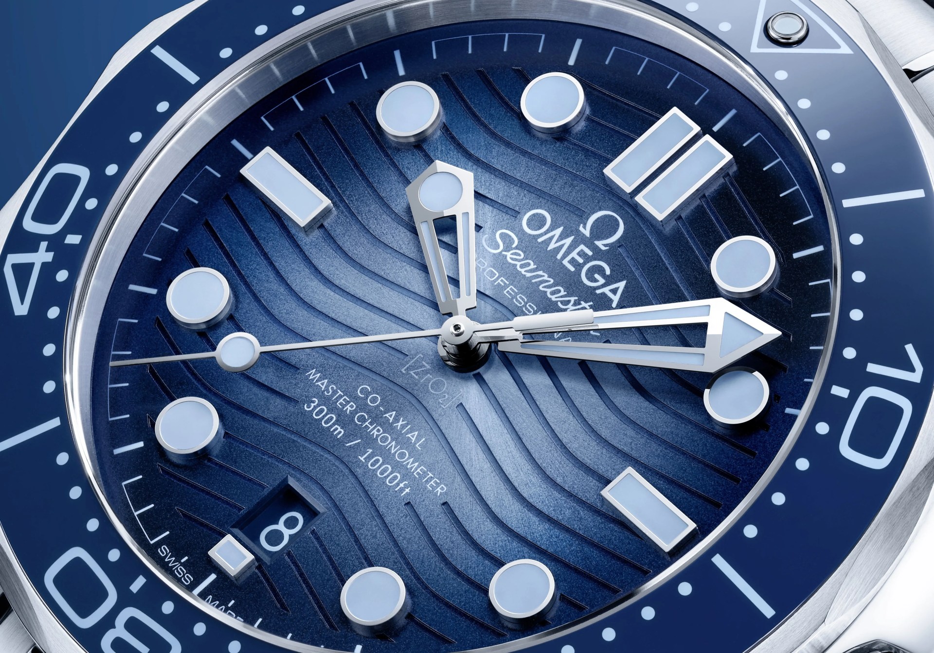 omega watch dial close up