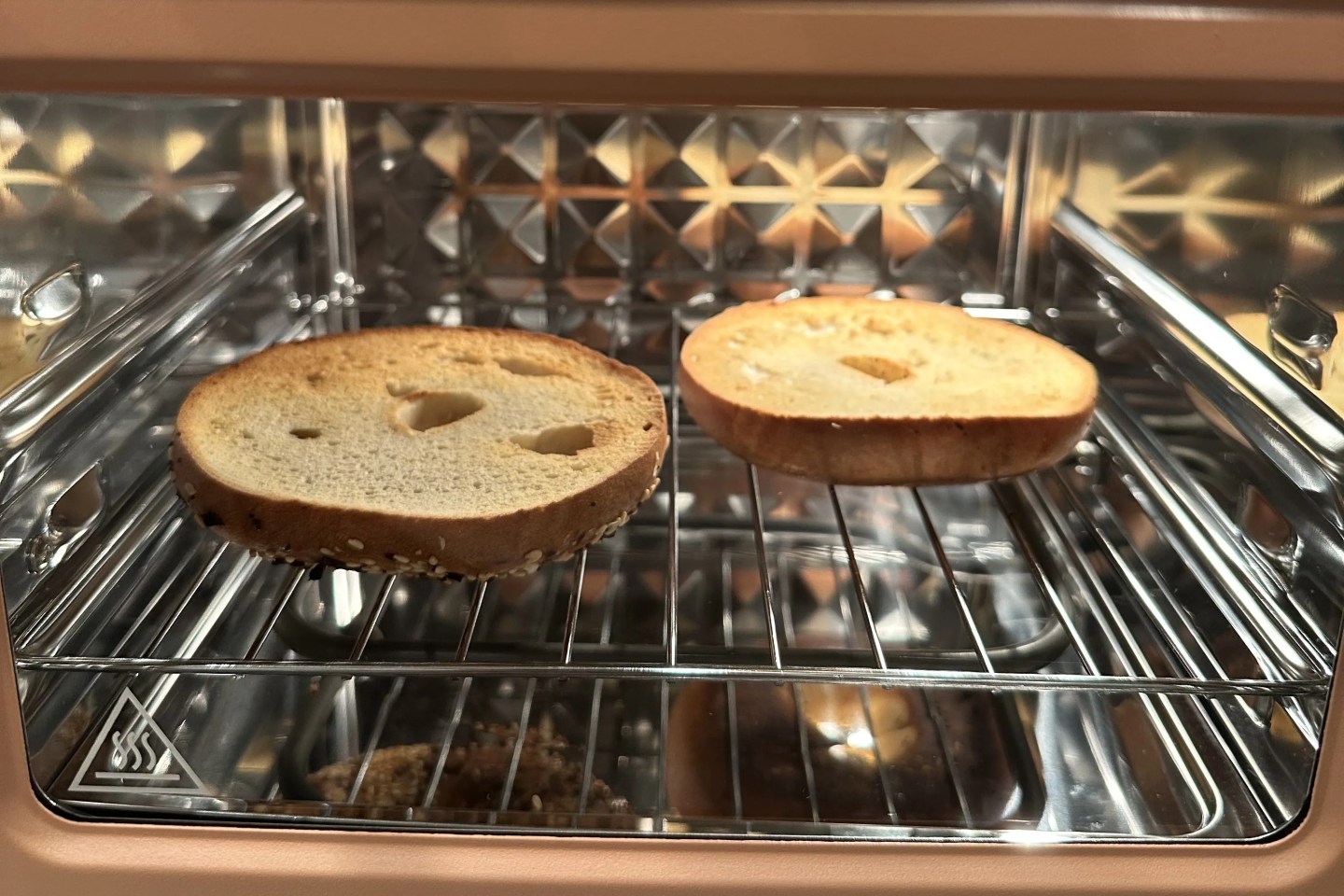 bagels cooking in an our place wonder oven