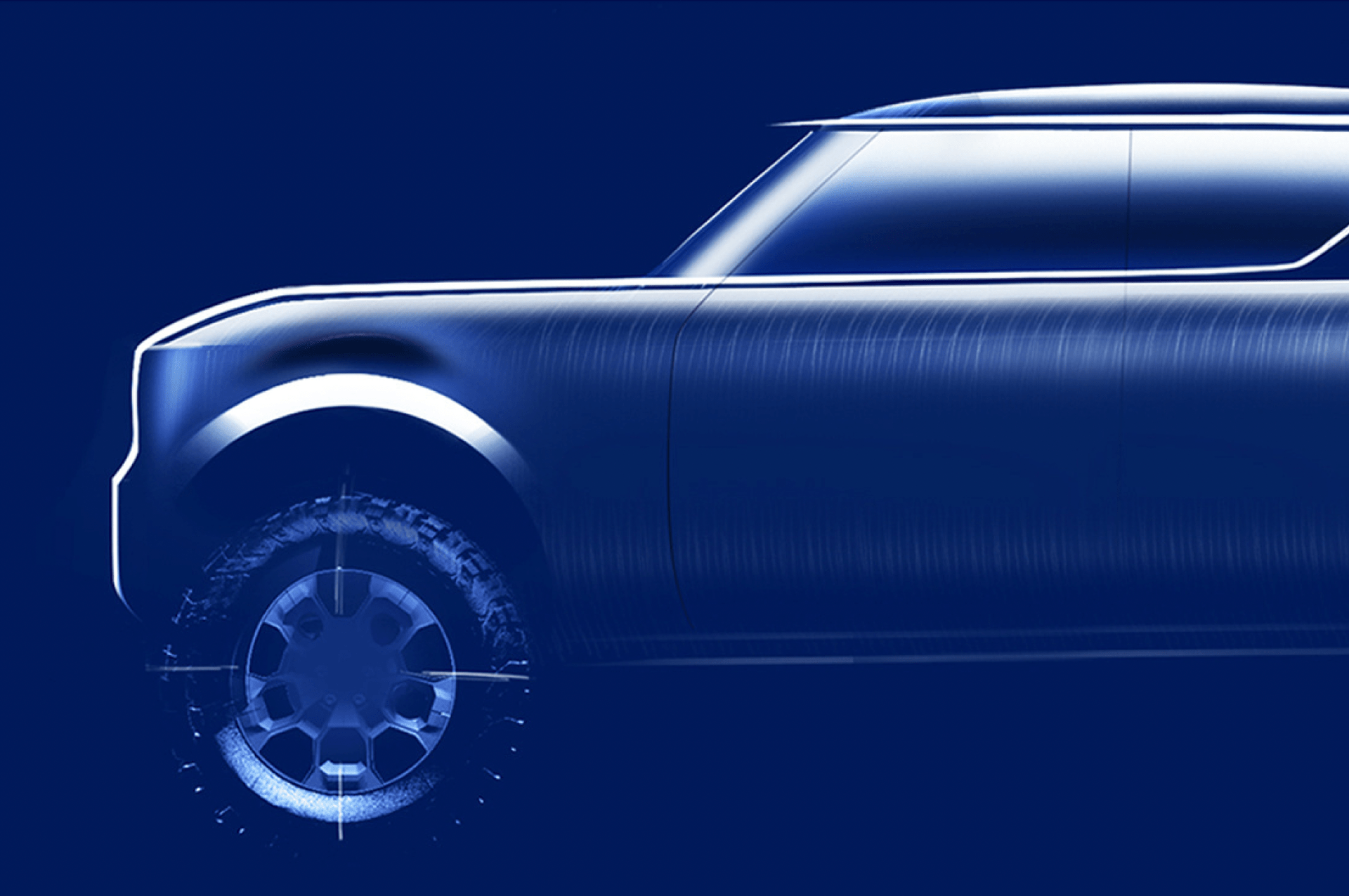 scout electric pickup truck teaser