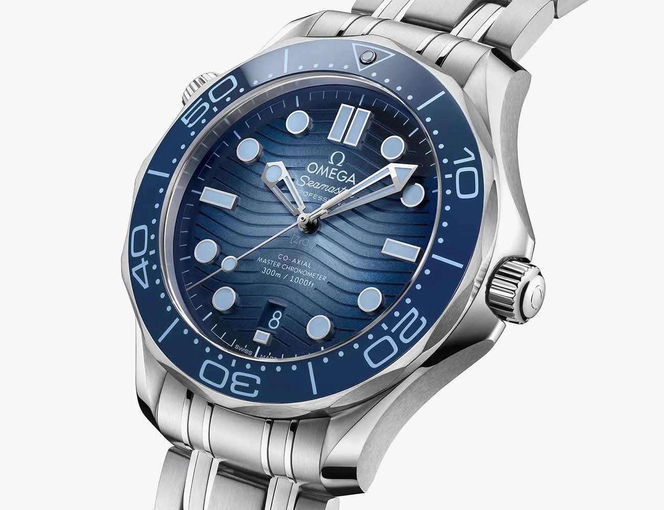 a blue watch dial