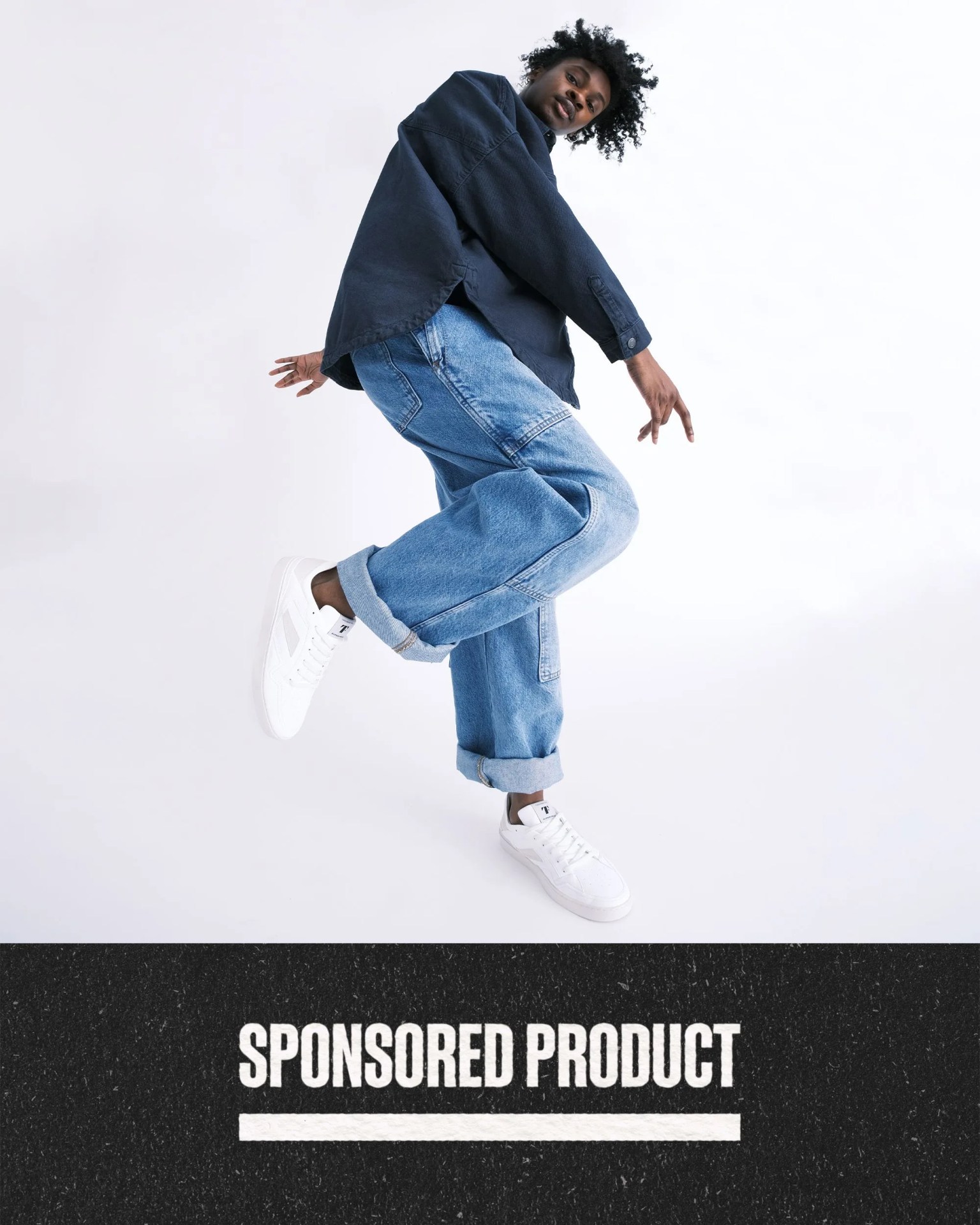 sponsored product man wearing thousand fell lace up sneakers