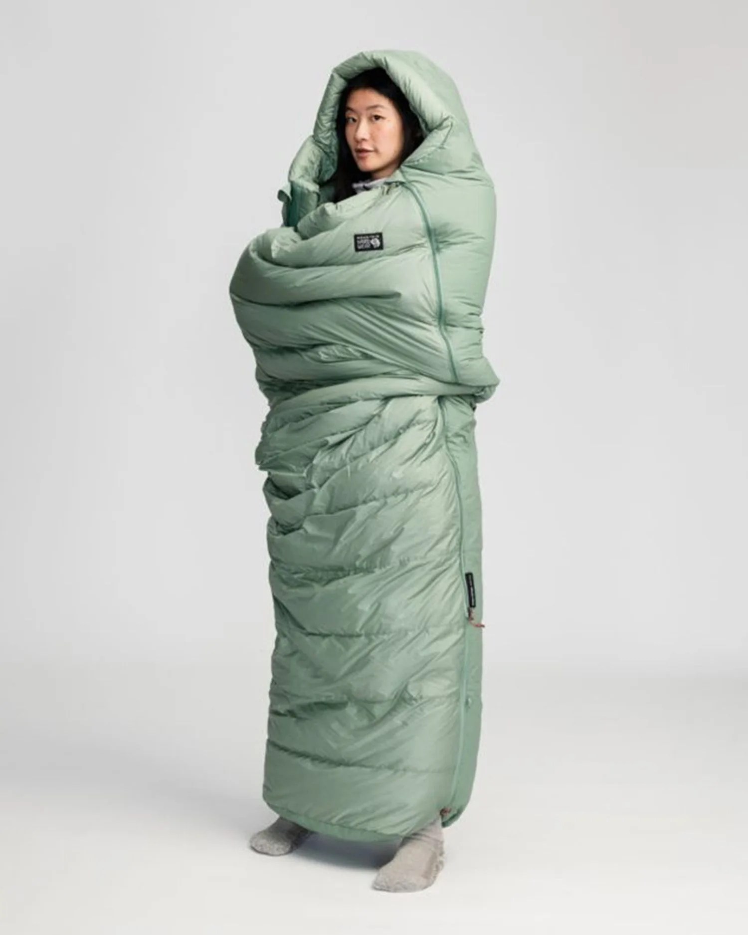 woman standing in yawn patrol™ sleeping bag