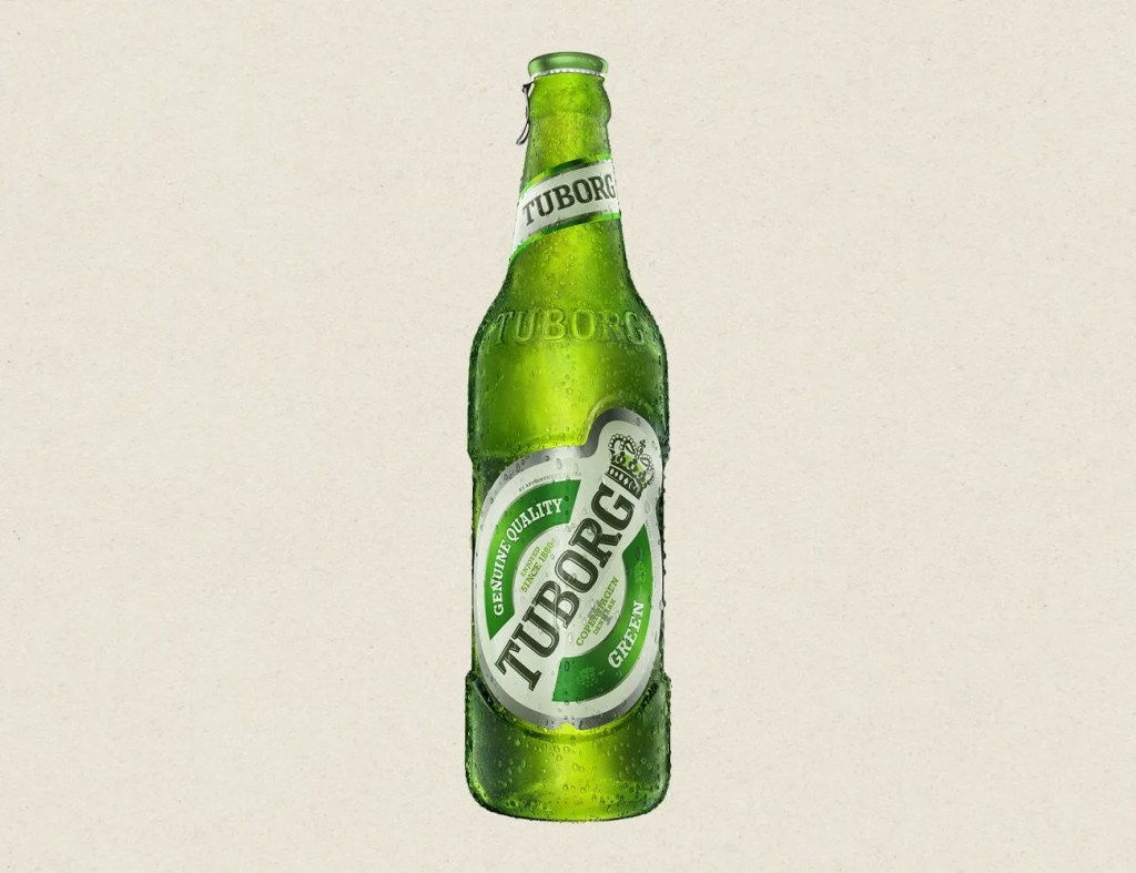 tuborg green beer bottle