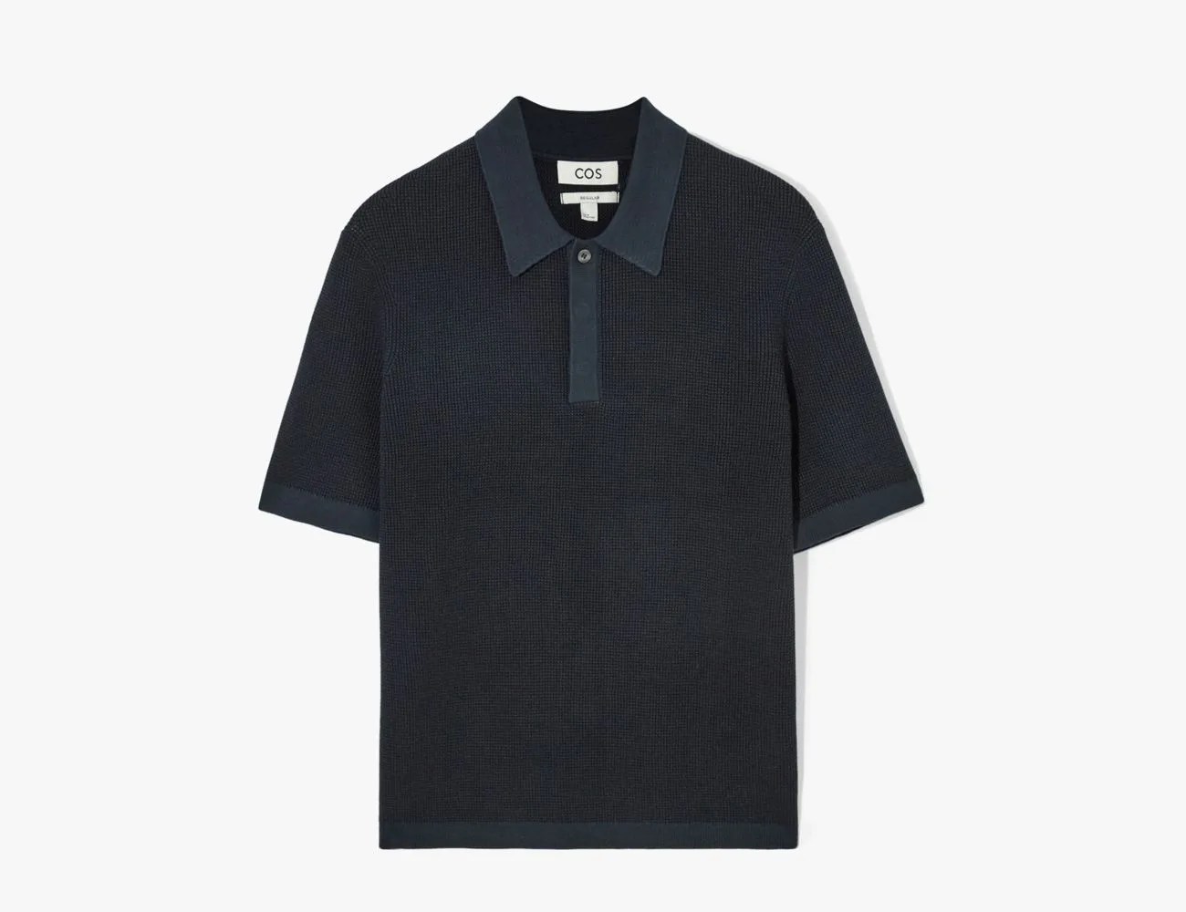 cos regular fit knitted polo shirt