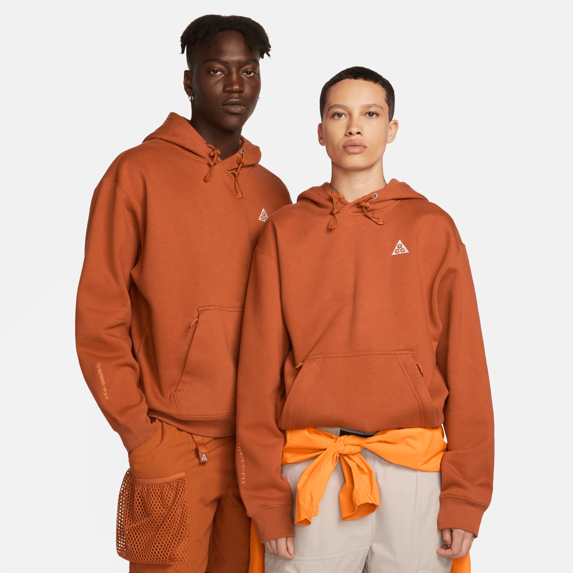 Unisex Nike ACG Therma-FIT Fleece Pullover Hoodie in Brown, Size: 2XL | DZ3392-246