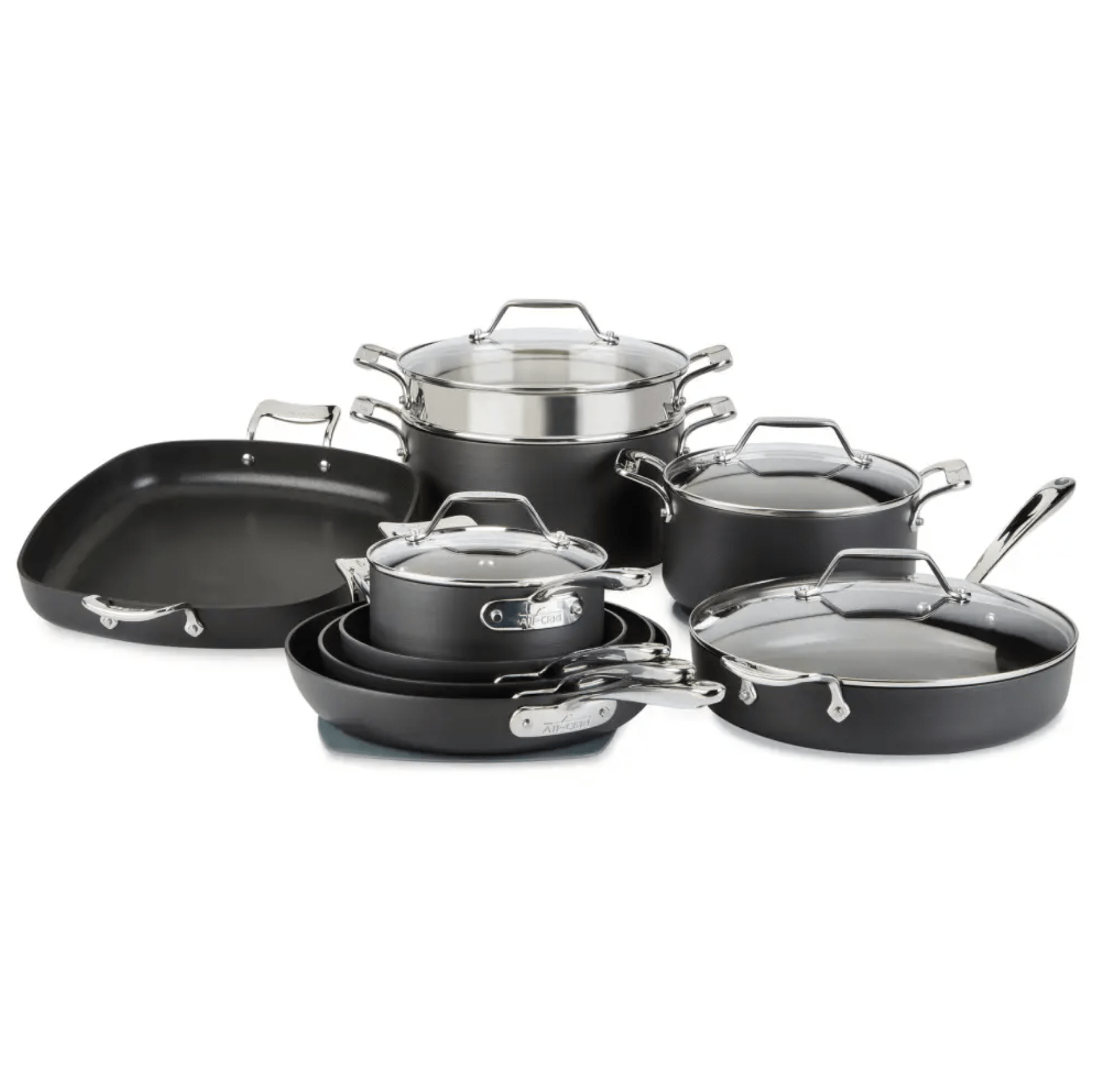 Essentials Hard Anodized Nonstick Cookware Set, 13-piece