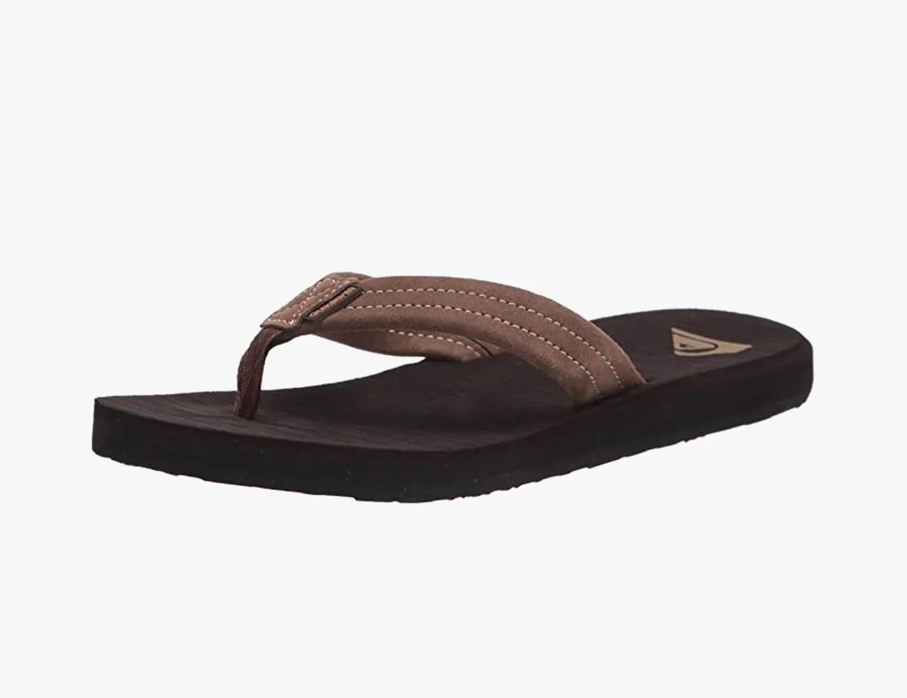 quiksilver men's carver suede 3 point flip flop athletic sandal