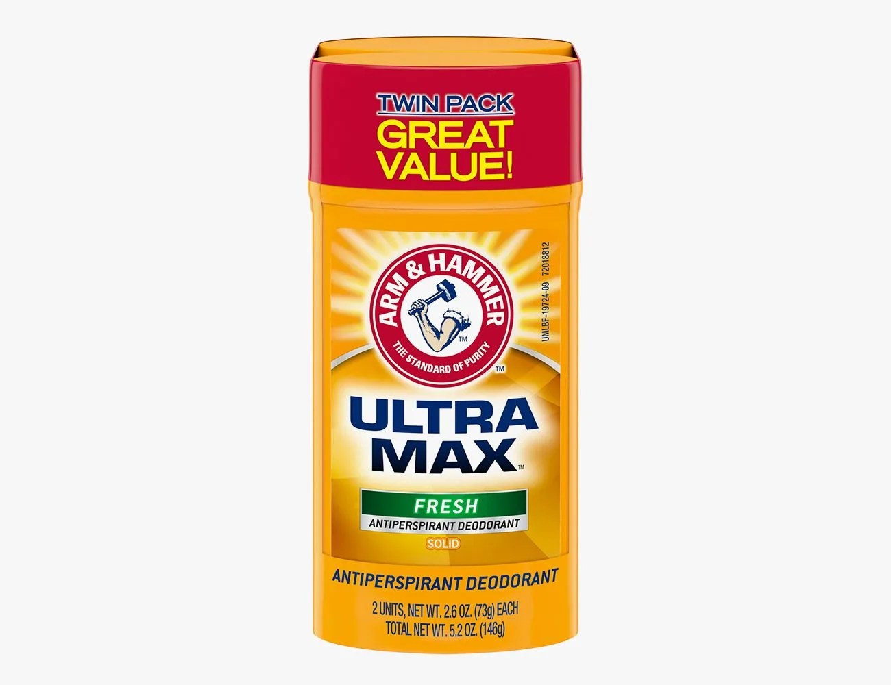 Arm Hammer Ultra Max Deodorant- Fresh- Solid - 2.6oz- Twin Pack (Pack of two)