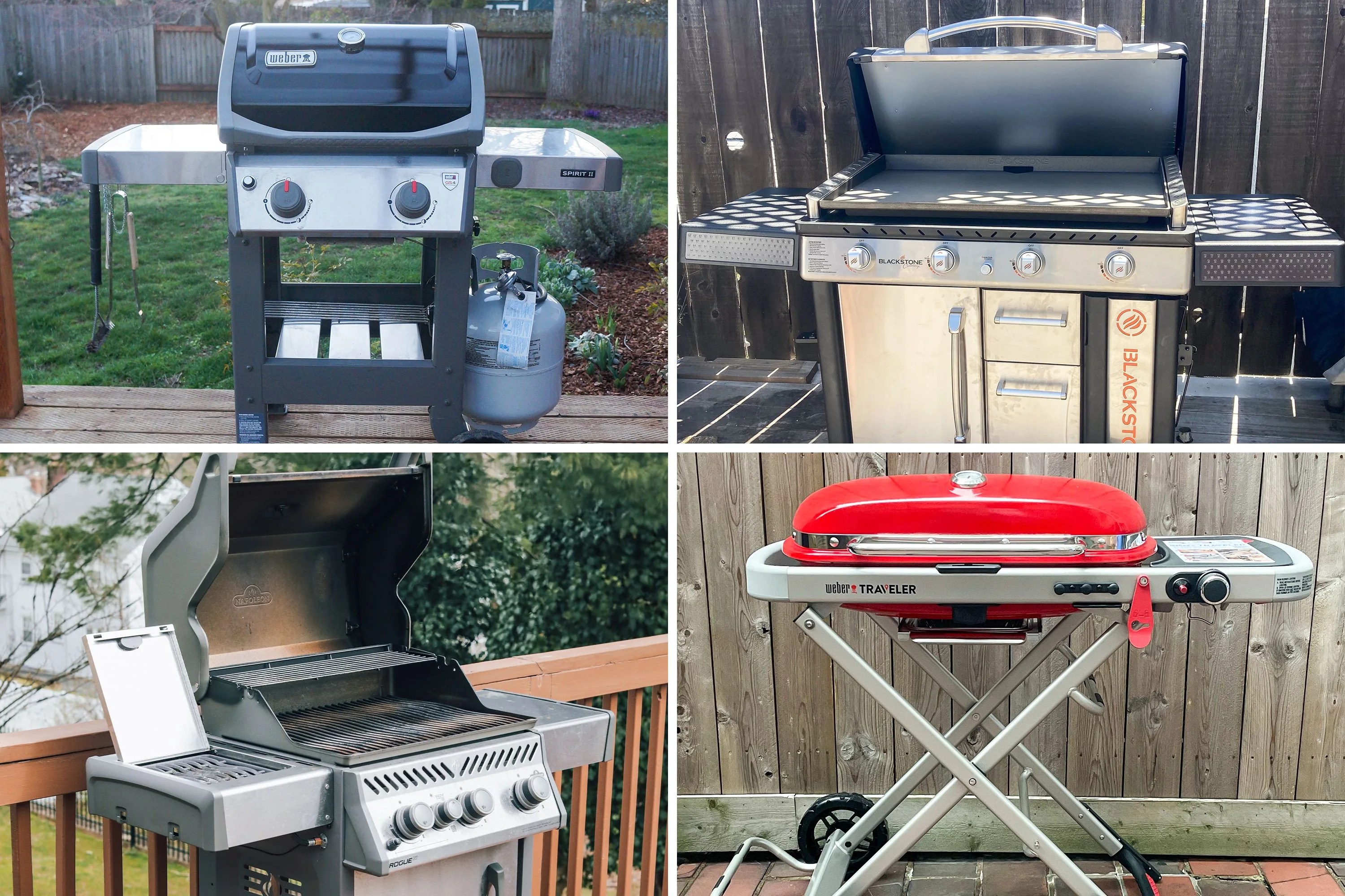 collage of four grills