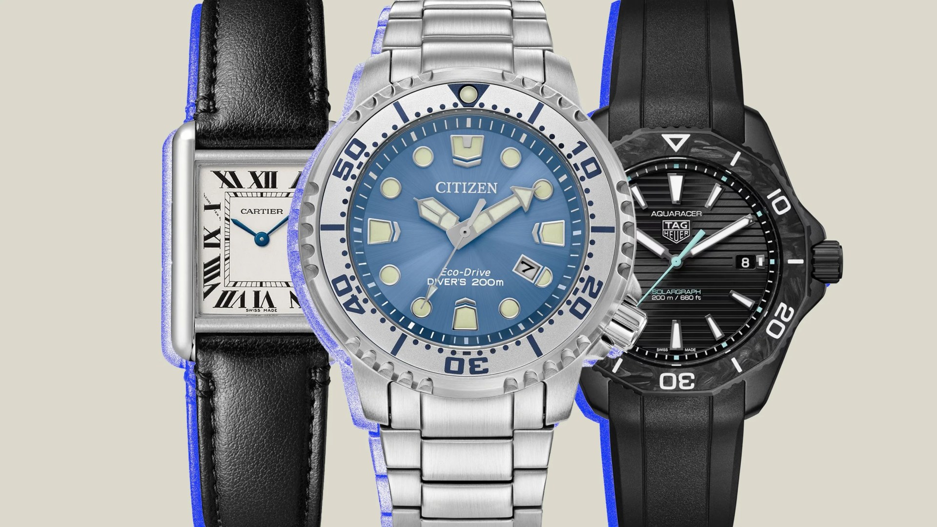 collage of solar watches