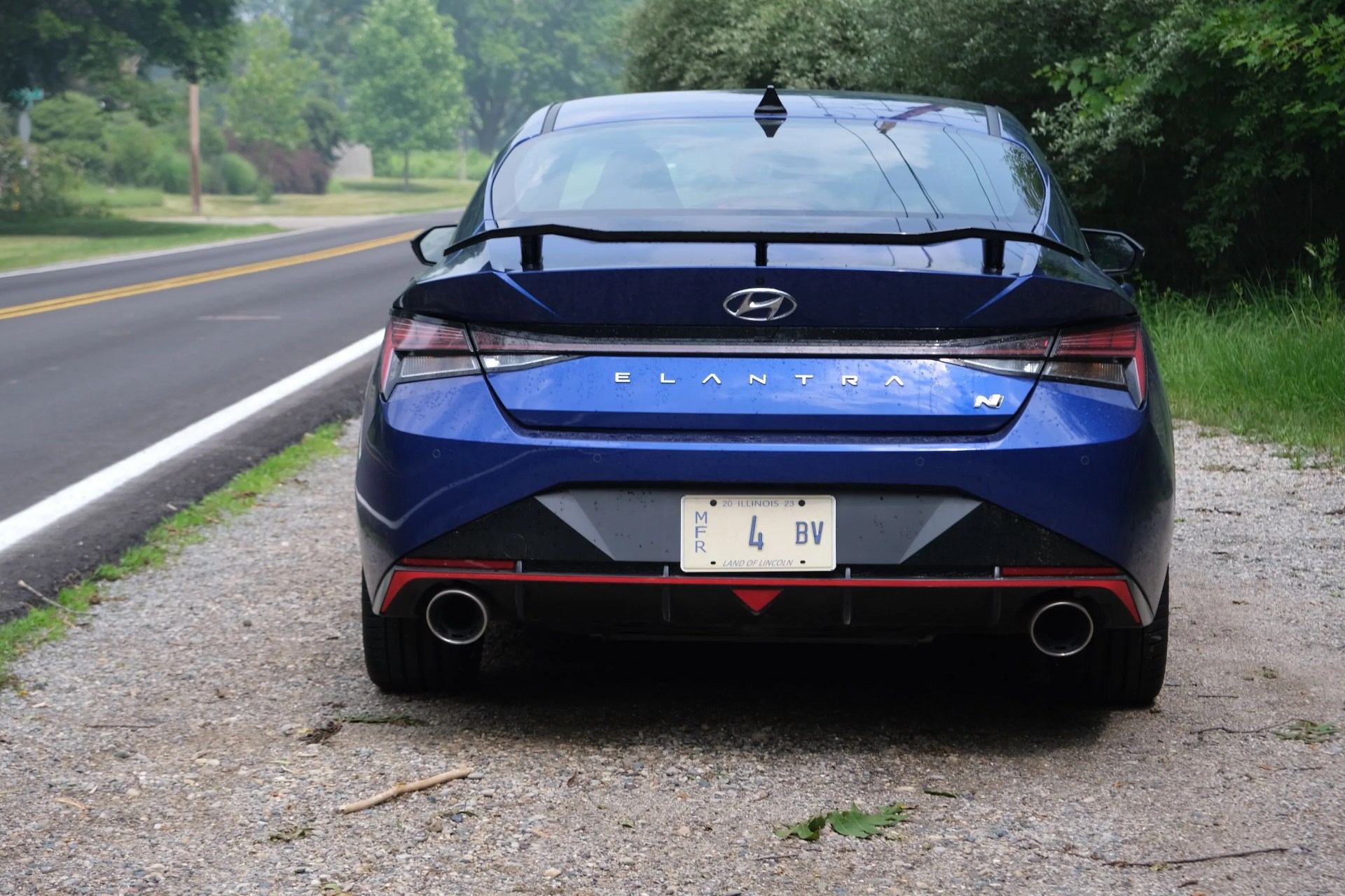 hyundai elantra n parked roadside