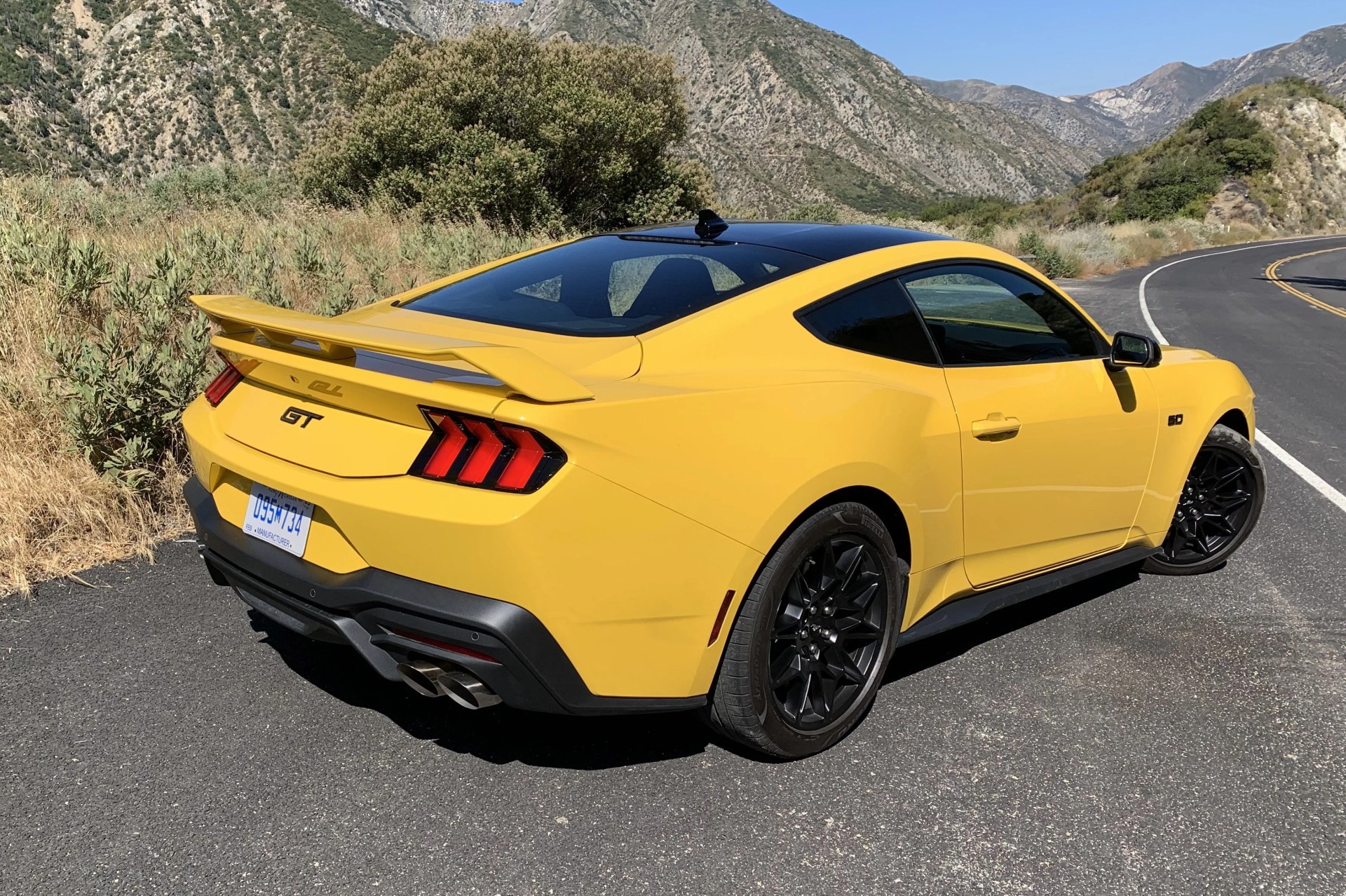 ford mustang gt parked by road