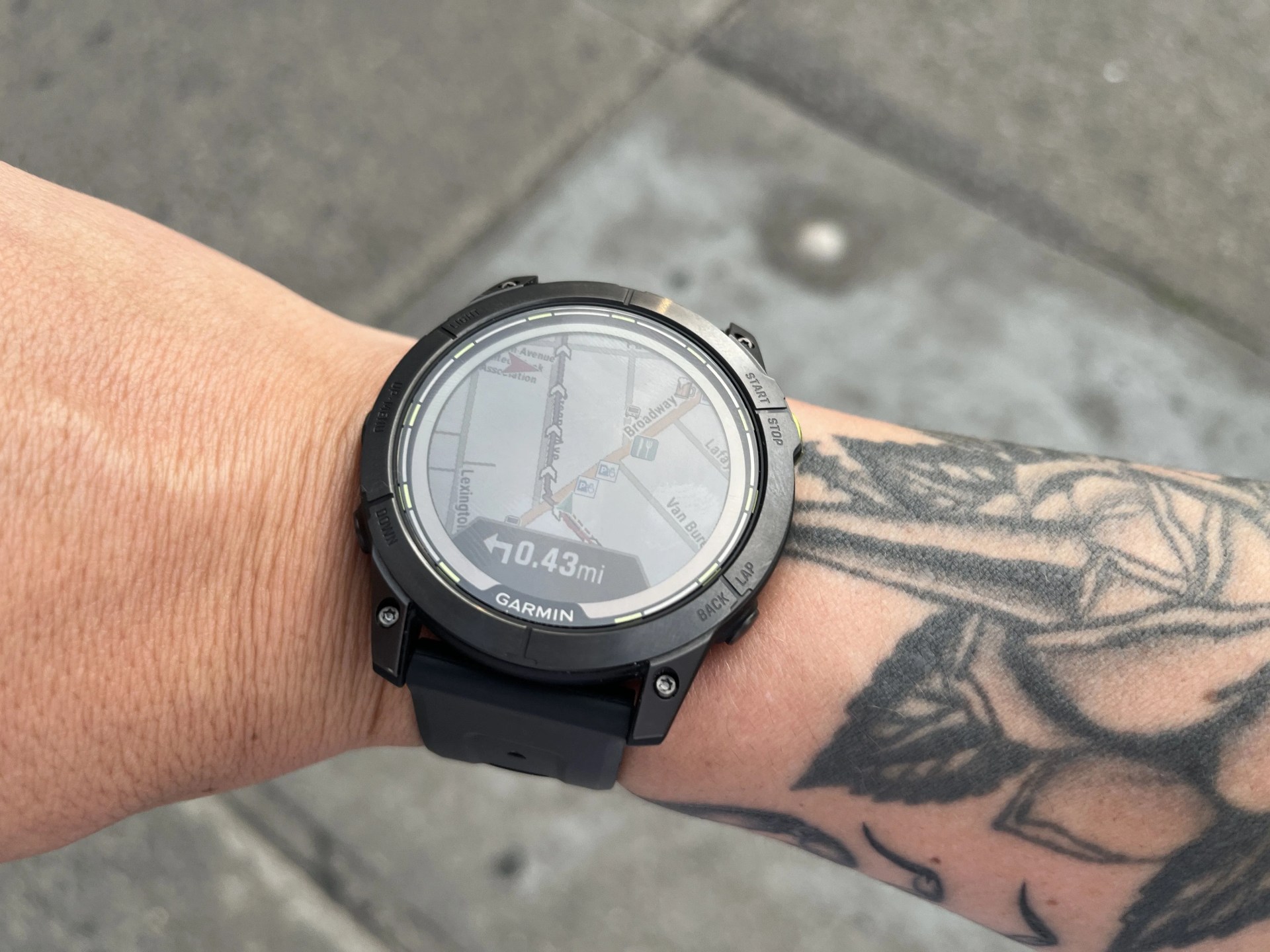 garmin watch on arm