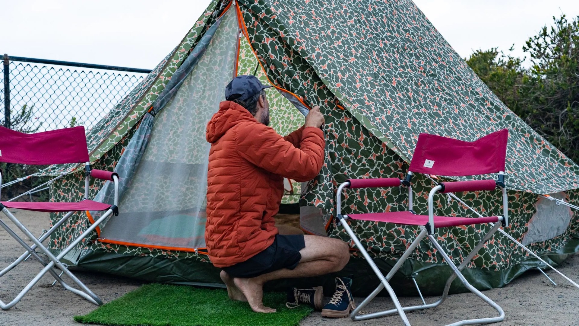 snow peak red folding chair