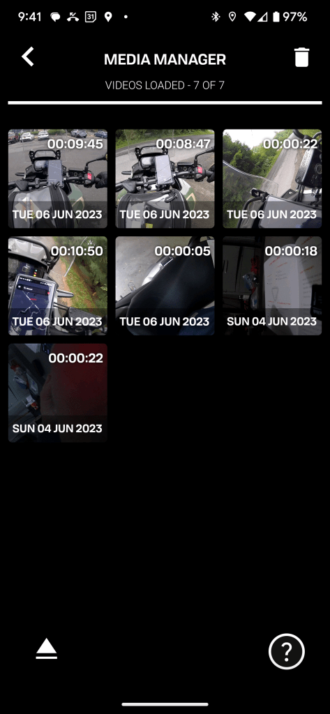 screen shot of forcite video storage app