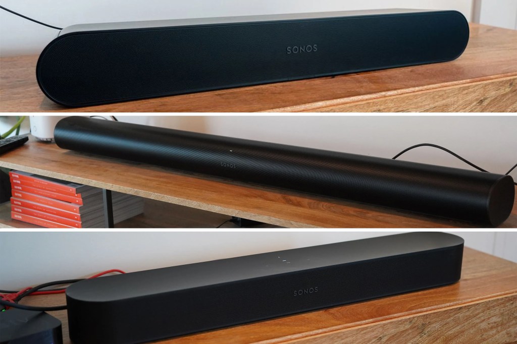 how we tested collage of sonos sound bars
