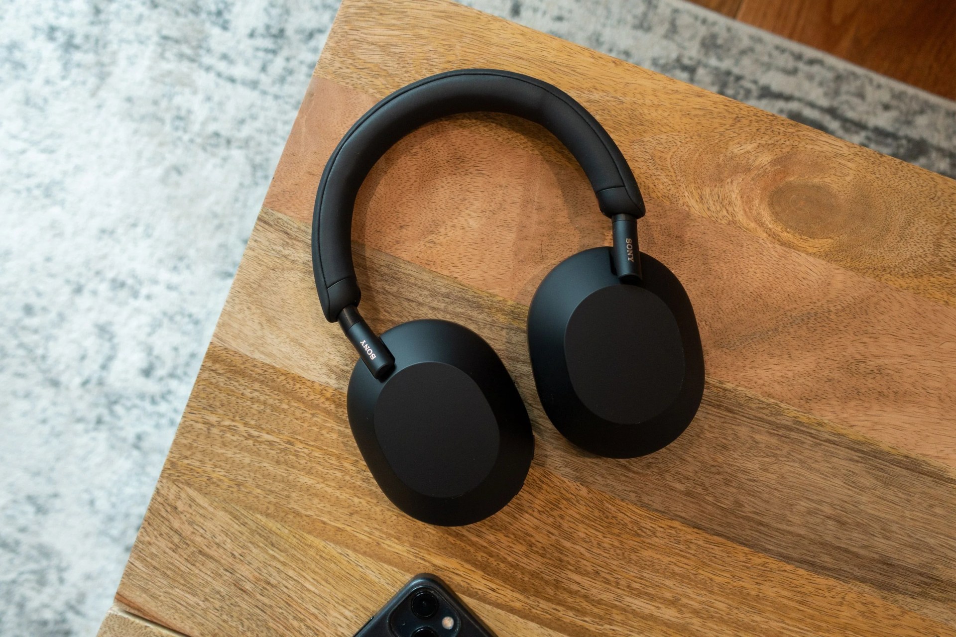 headphones on a table