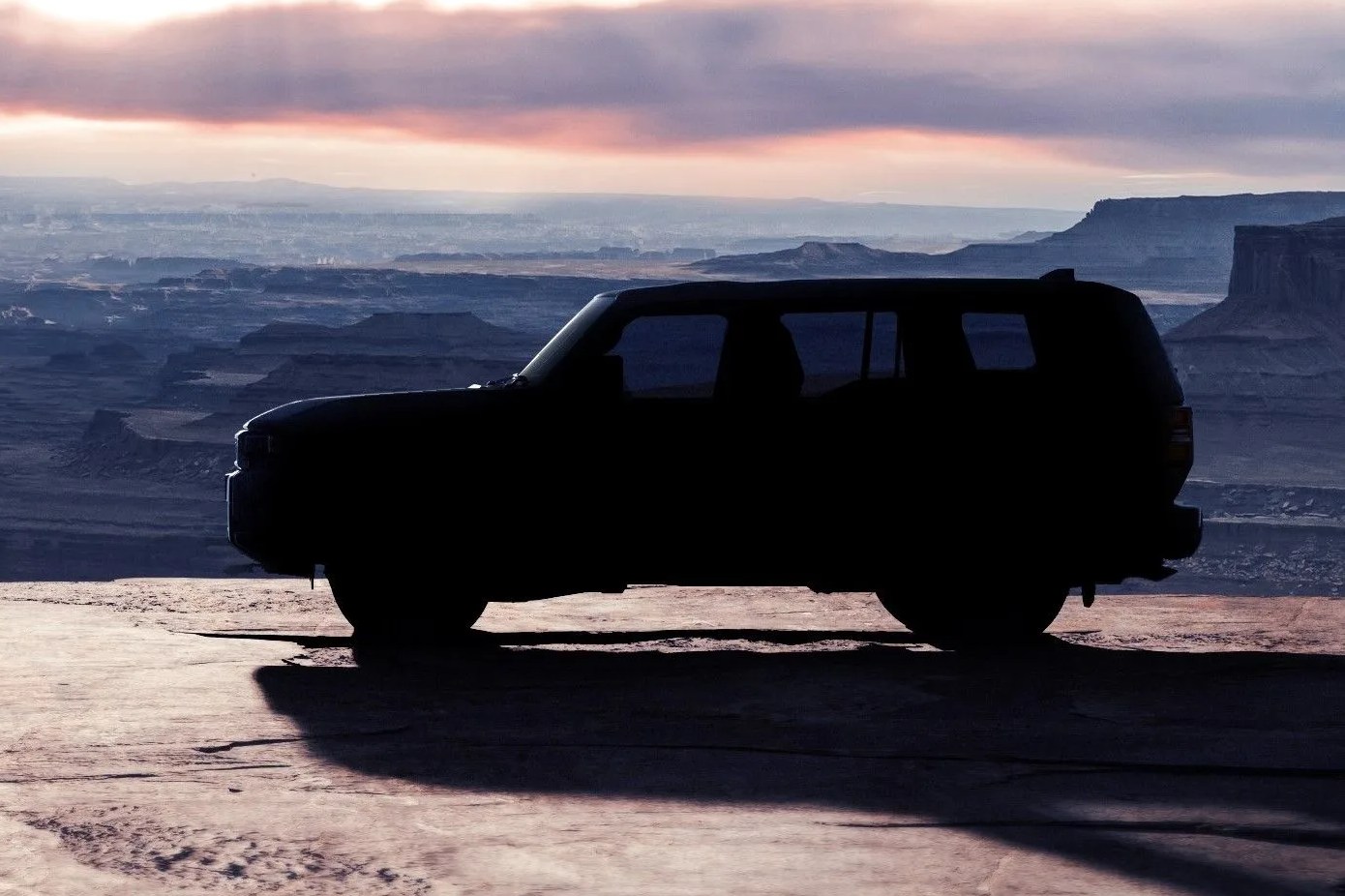 darkened silhouette of new land cruiser