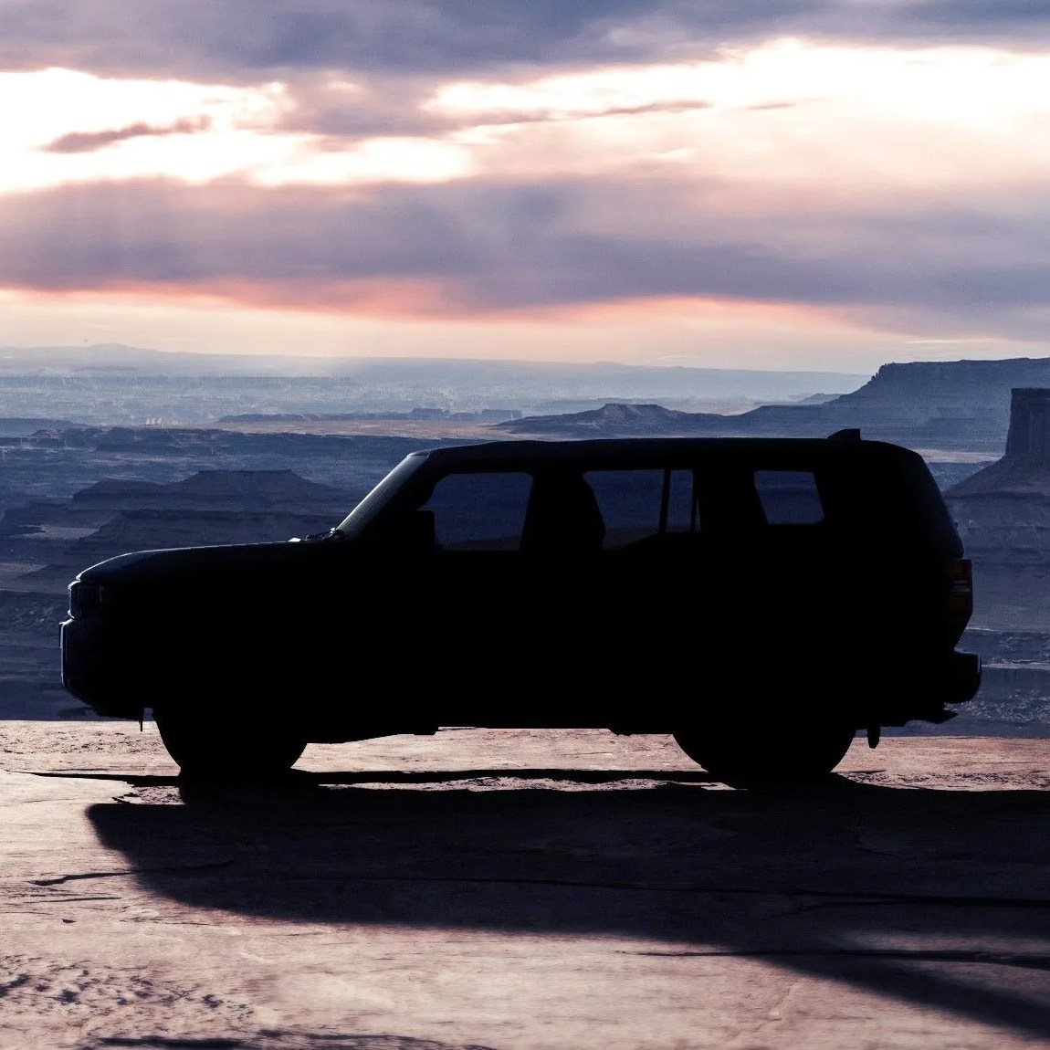 darkened silhouette of new land cruiser
