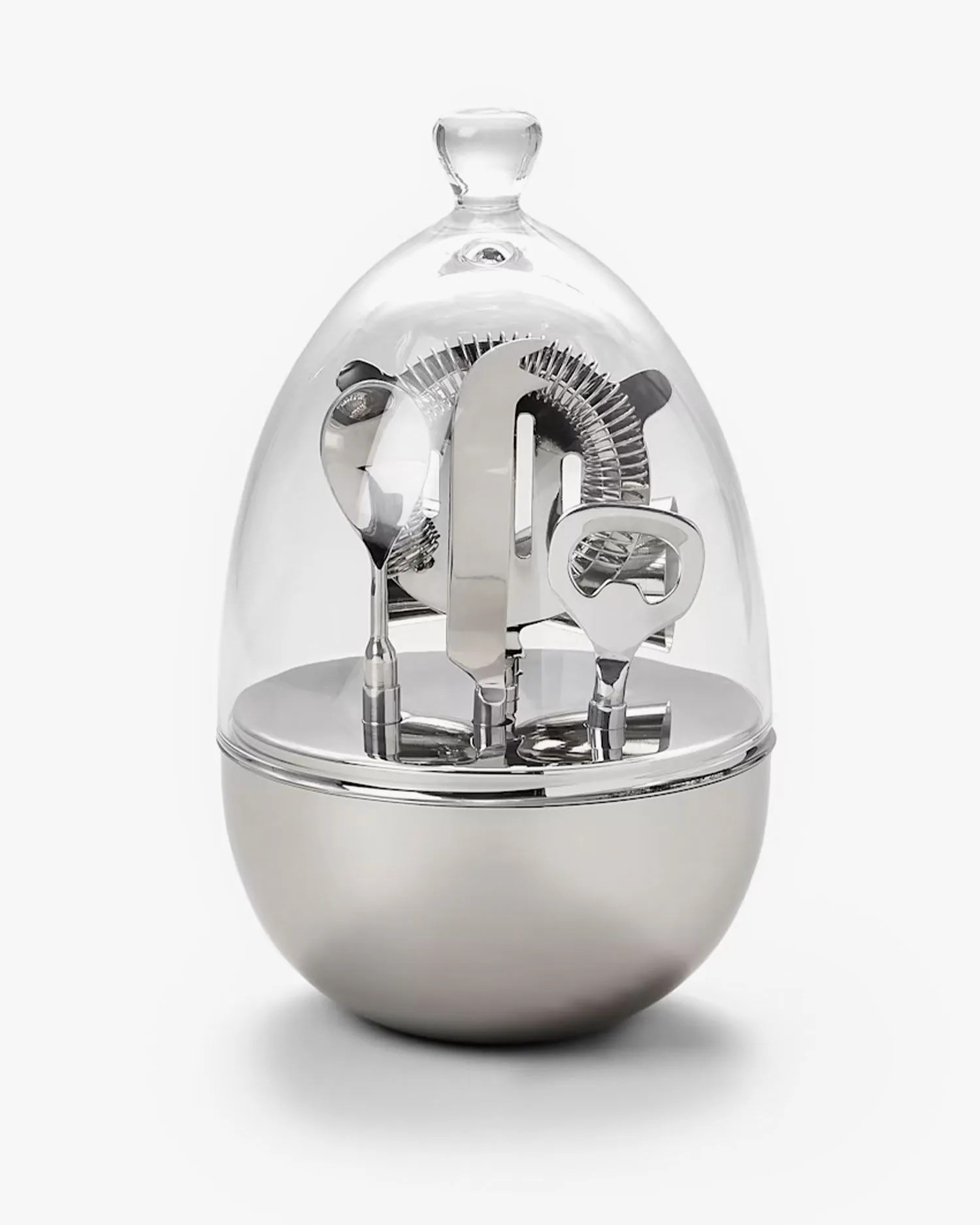godinger 5 piece glass dome bar tool set