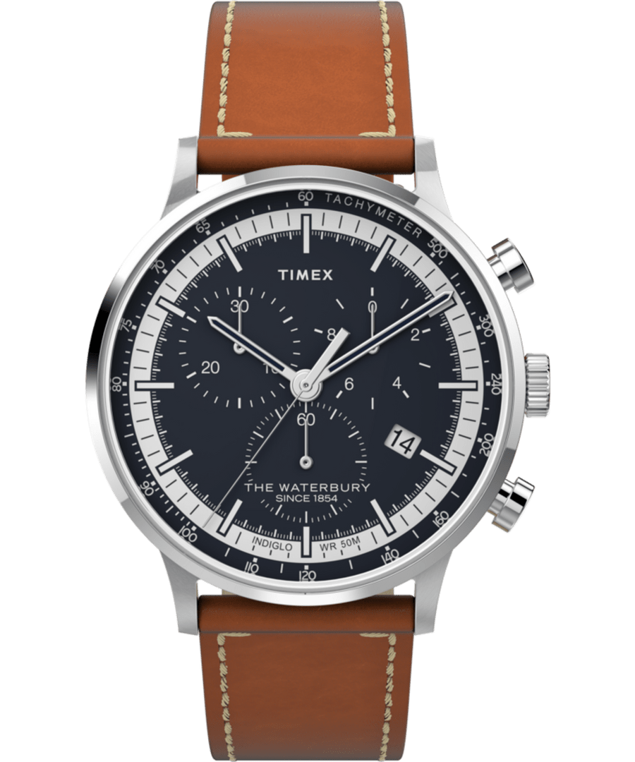 Waterbury Classic Chronograph 40mm Leather Strap Watch