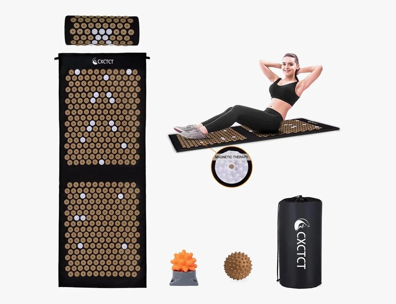 CXCTCT Extra-Long Yoga Acupressure Mat Set