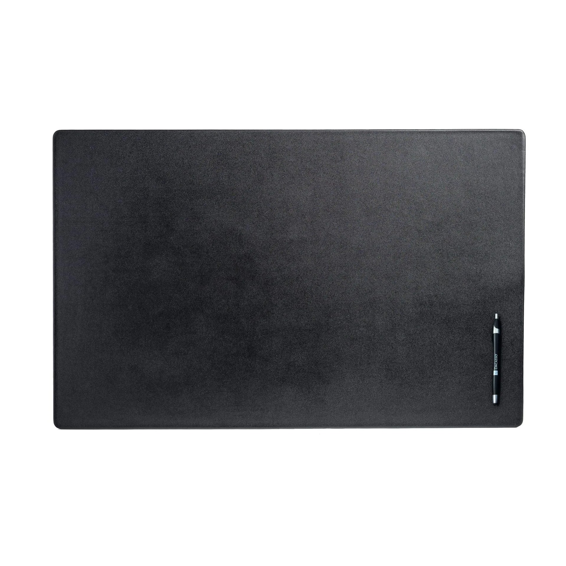 Dacasso Pad Without Side Rails Luxury Leather Blotter for Writing-Executive Desk Surface Protector, 30” x 19”, Black