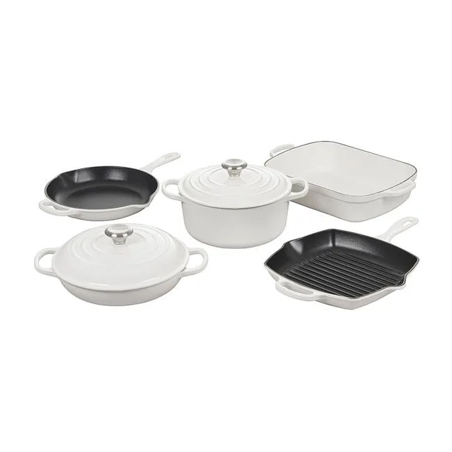 Signature Enameled Cast Iron 7-Piece Cookware Set