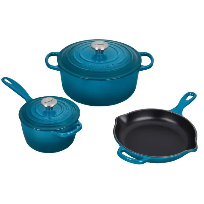Signature Enameled Cast Iron 5-Piece Cookware Set