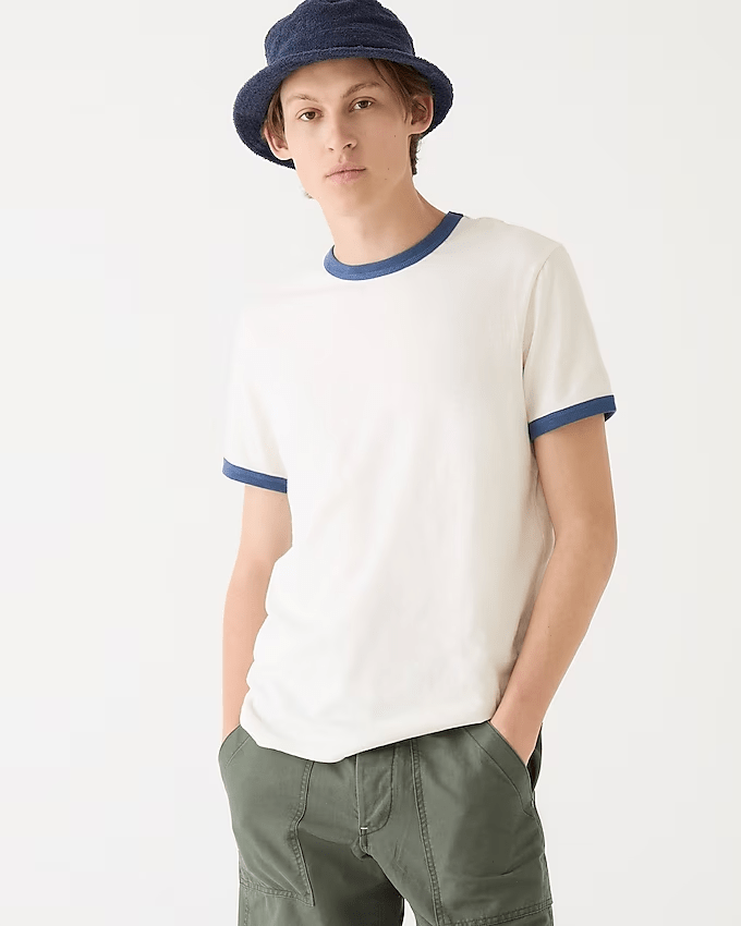 Slub cotton ringer T-shirt