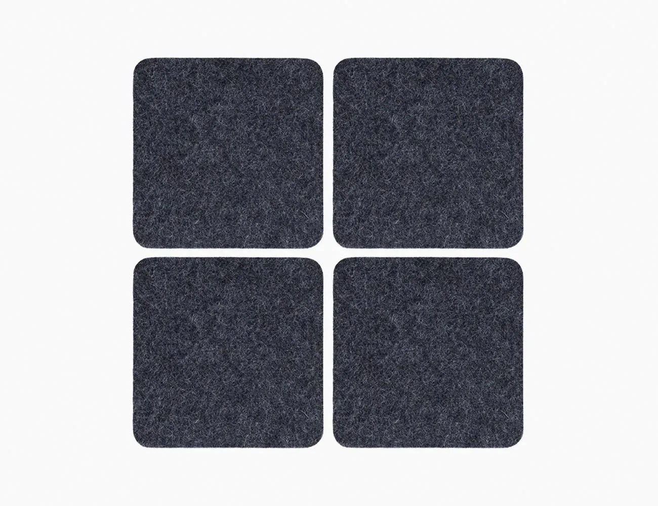 Bierfilzl Merino Wool Felt Square Coaster Solid 4 Pack