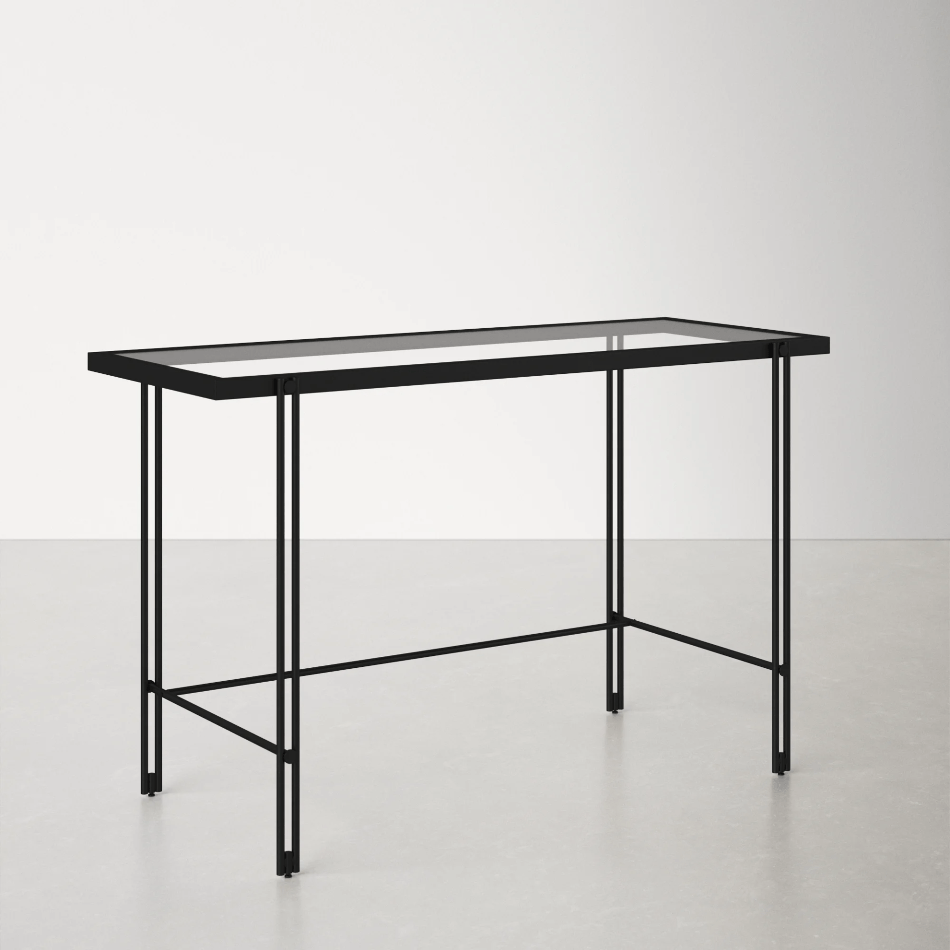 steel and glass desk