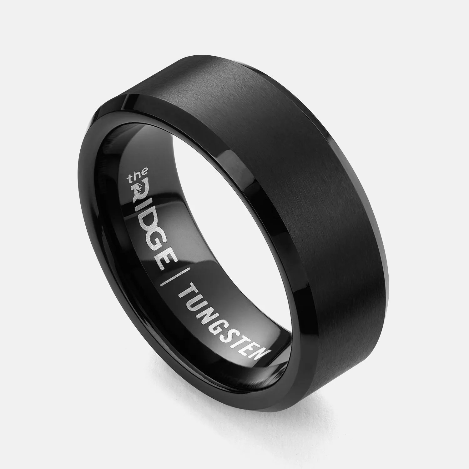 The Ridge 8mm Beveled Ring Set