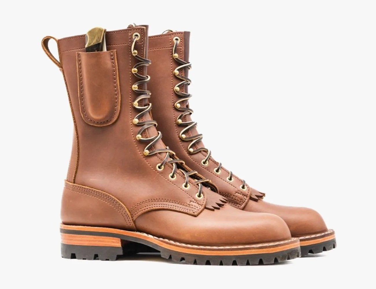 1964 buck knives x nicks boots collab knife and boots