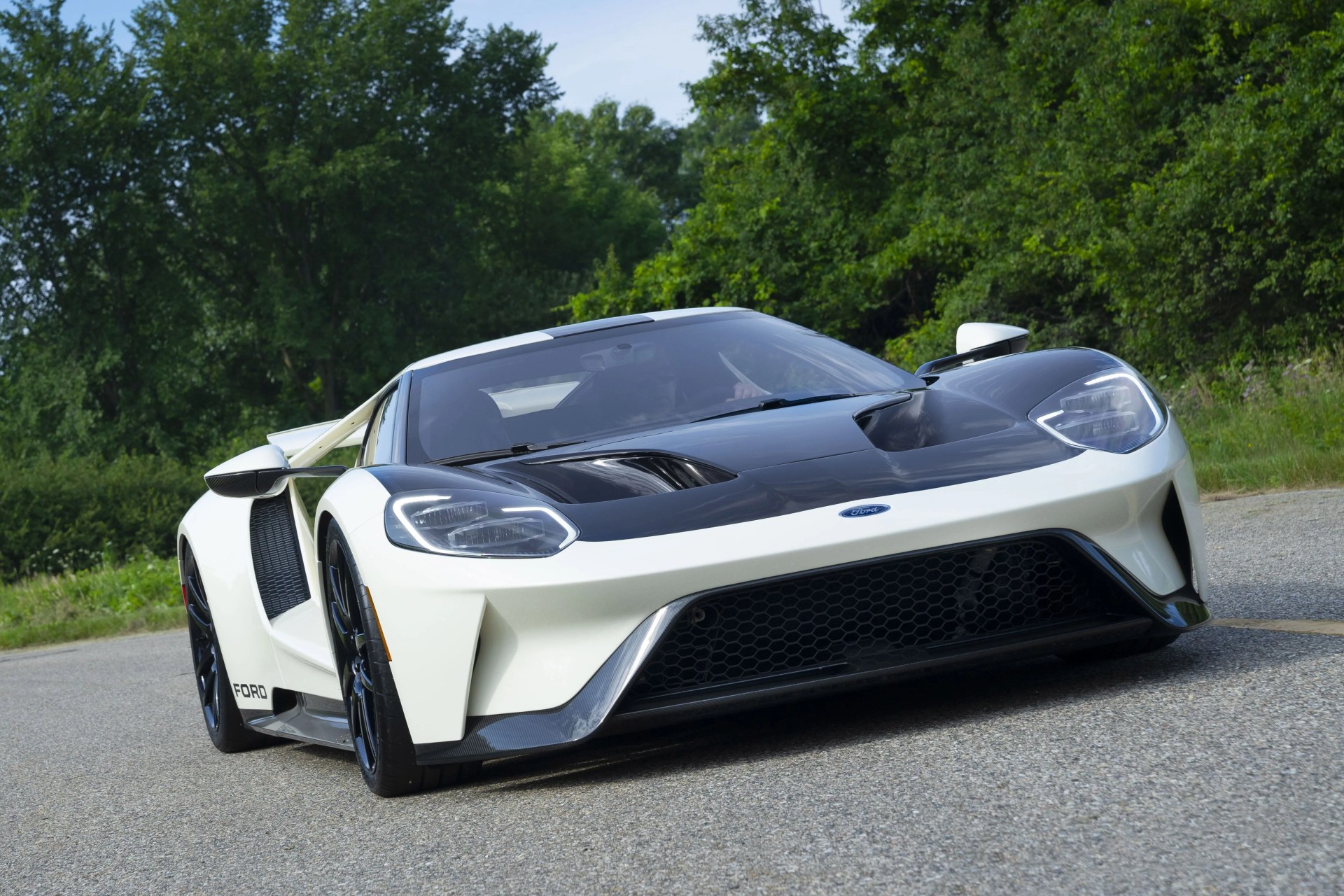 preproduction 2022 ford gt heritage edition shown closed course
