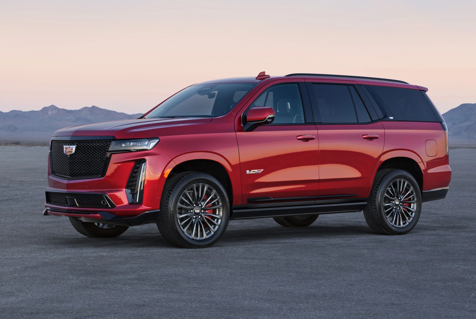the 2023 cadillac escalade will be the first suv to don the high performance v series badge preproduction model shown actual production model will vary escalade v availability will be announced spring 2022