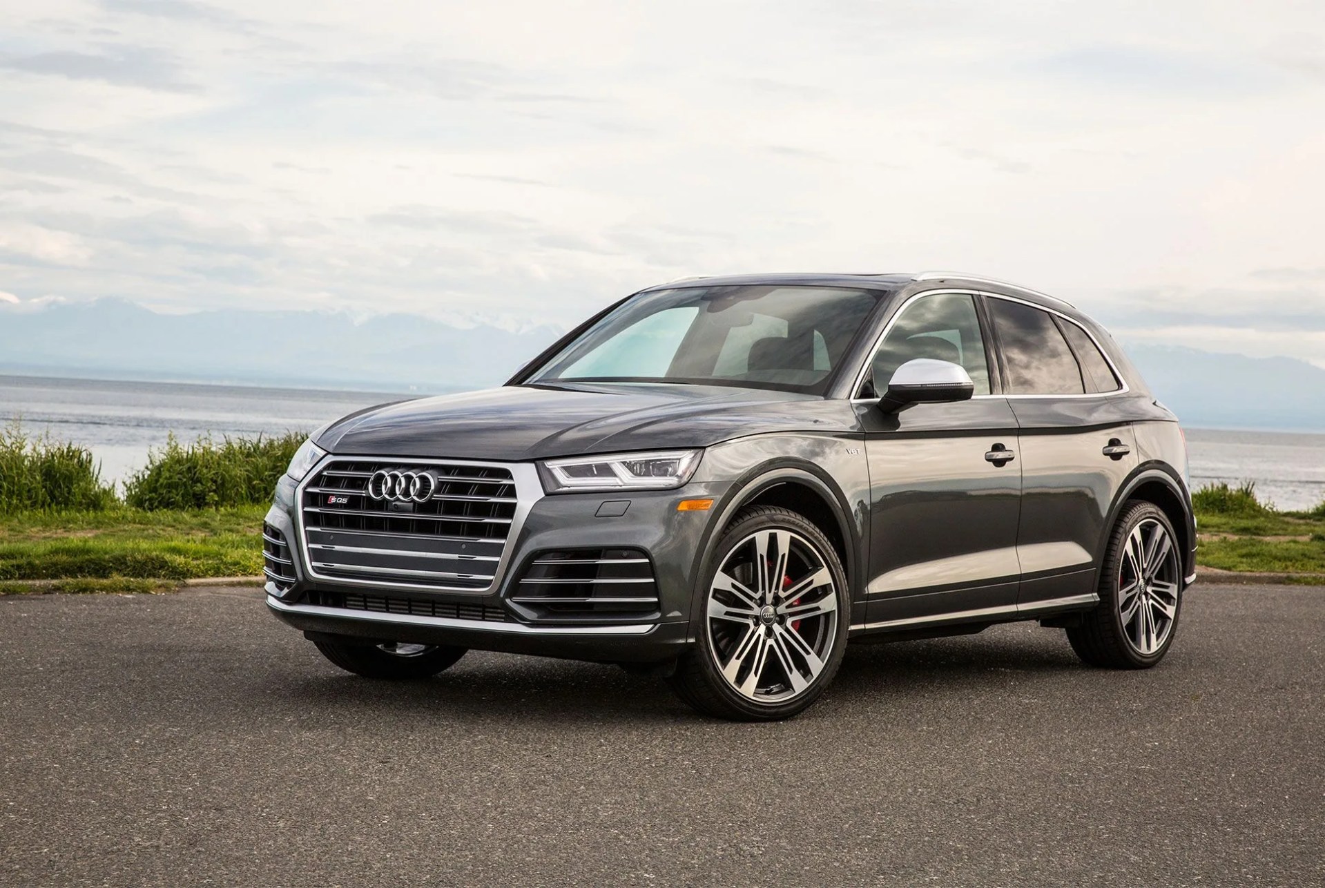 audi sq5 parked by the ocean