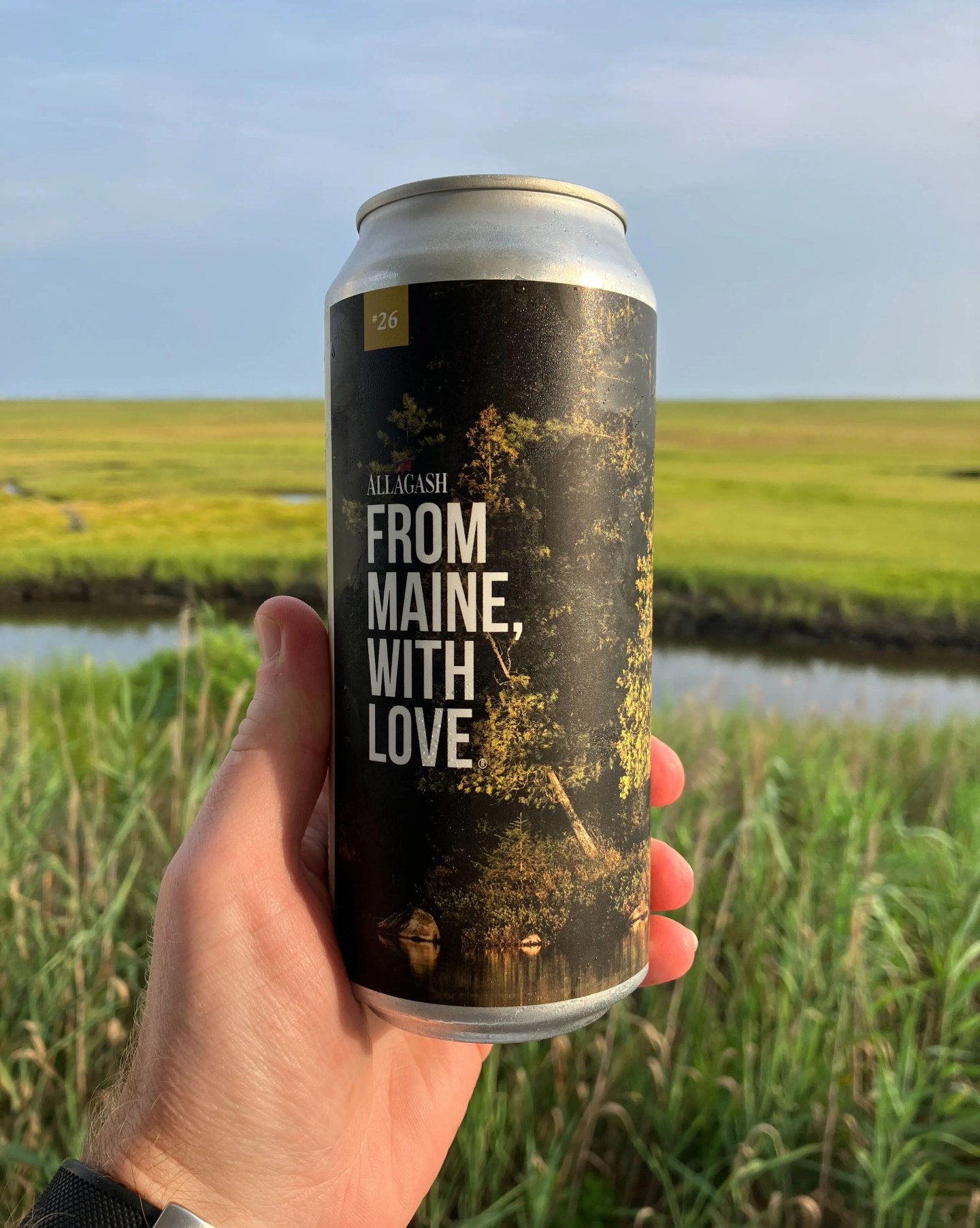 can of allagash from maine with love beer