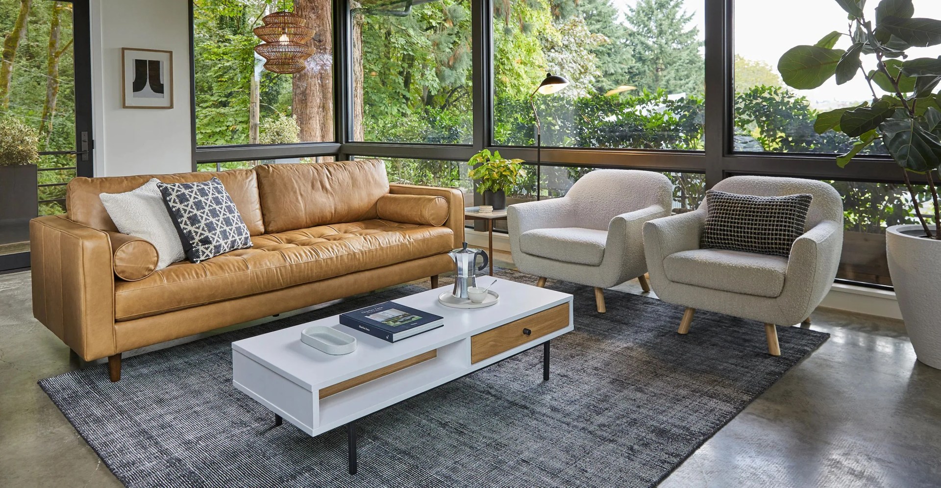a living room with article furniture