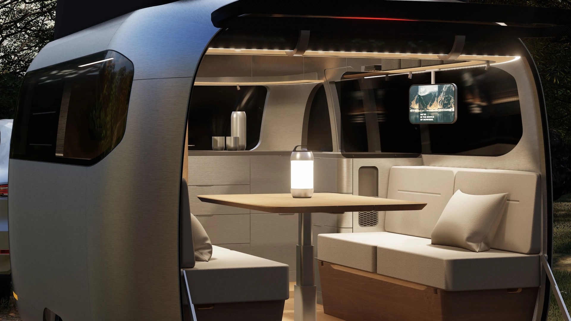 porsche airstream camping trailer