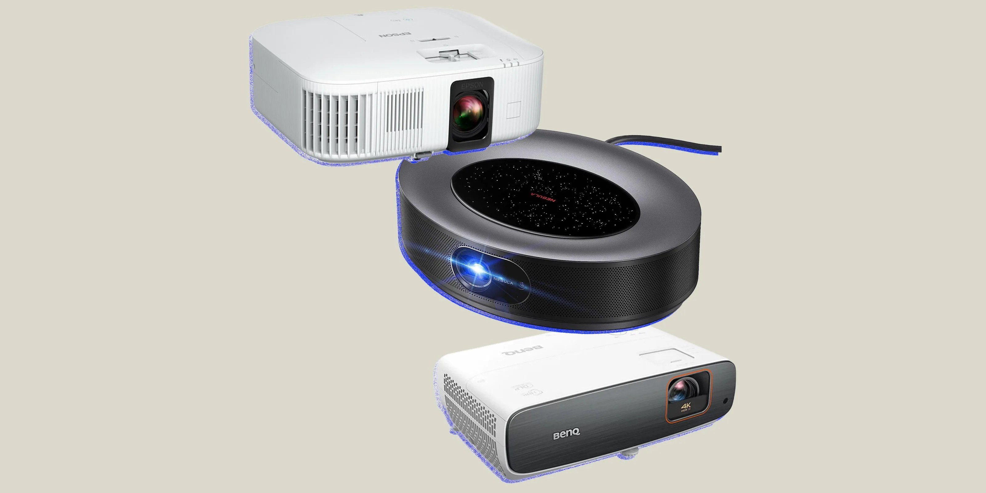 collage of three projectors